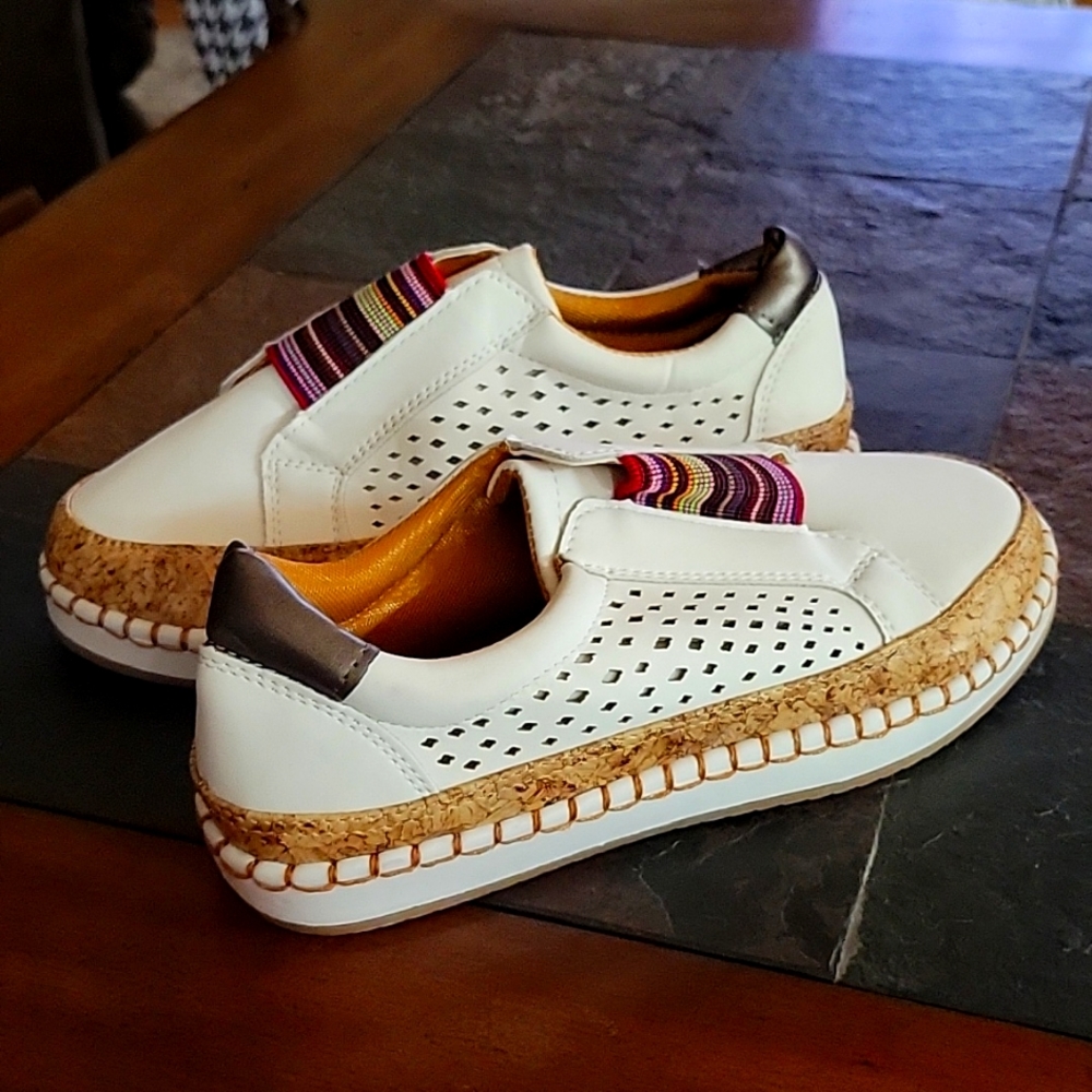 Espadrilles size 6 white.  NEW